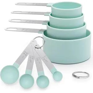 Measuring Cups and Spoons Set of 8 Pieces, Nesting Measuring Cups for Dry or Liquid Ingredients, Stainless Steel Handle, Kitchen Gadgets for Cooking & Baking