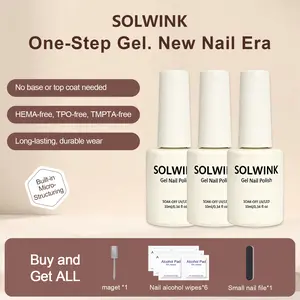 SOLWINK One Step Gel  set Off UV/ LED  Gel Safe for Natural Nails Extension Nail Tips Toes