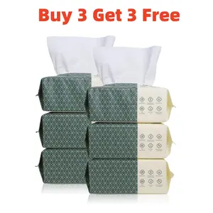 [Buy 3 Get 3 Free] Ecokiin Premium Disposable Face Towels - 80CT Each 8.6"*7.8" Extra Thick Super Absorbent Biodegradable Fragrance-Free for Sensitive Skin Makeup Removal