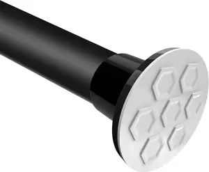 Heavy Duty No Drill Tension Curtain Rod 102-120 Inch, 1.27" Diameter Non-Slip Adjustable Telescoping Rod for Shower Windows Bathroom Bedroom Patio, Renter Friendly