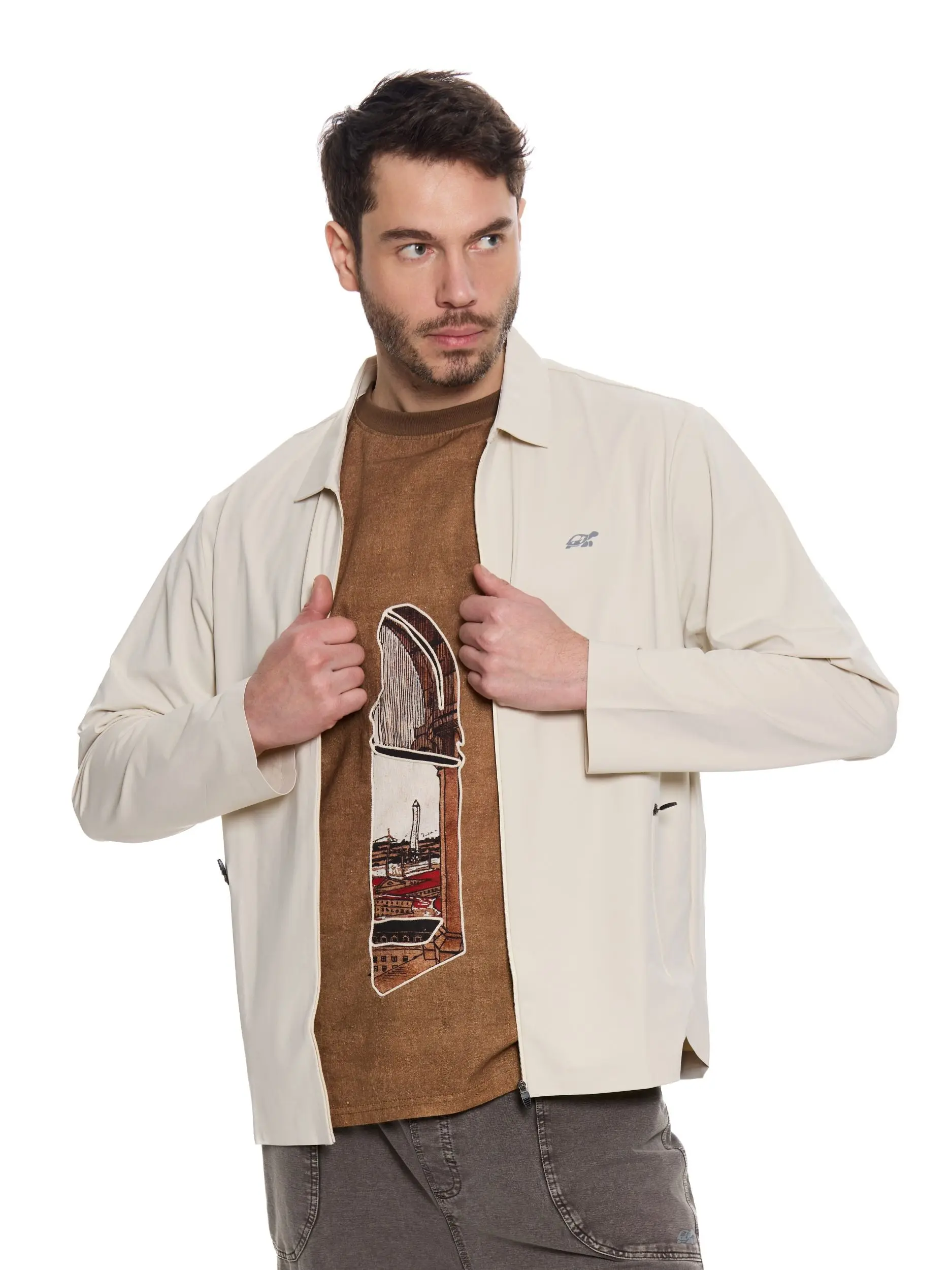 T&3s AeroFlex Performance Zip Jacket - Soft Cream