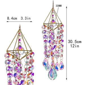 1 piece of crystal sun ornament, Home Decor Ornaments, gold-plated hanging sun catcher with crystals, featuring rainbow-making function. Ideal for indoor & outdoor decor, as a gift for birthdays, Valentine's Day, Mother's Day Decoration