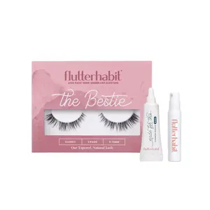 The FlutterHabit Starter Kit - 2 Pairs DIY At Home Lash Extensions, Eyelash Adhesive, Eyelash Removal Spray - Natural, Classic, Dramatic Styles