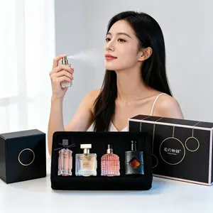 Flower of Story Luxury 4-Bottle Perfume Collection, Elegant Gift Box for Dating & Anniversary, Daily Use Fragrance Set
