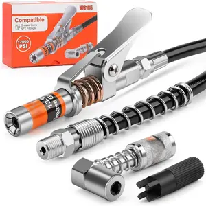 12000 PSI Quick Release Grease Machine Coupler Set Car Repair Tool Automotive Maintenance Tools with 90 °       Grease Coupler Adaptor for Tight Spaces