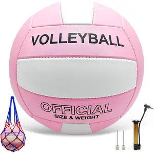 Volleyball Official Size 5 for Indoor Outdoor, Thicker PU Soft Volleyball Kit with Ball Pump for Adults Beach Game Gym Pool Training Play, Soft Touch