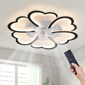 Ceiling Fan with Lights, 26.7In Black,Remote Control 3 Color Temperatures,6 Gear wind Speed Fan Light for Bedrooms, Living Rooms and Dining Rooms