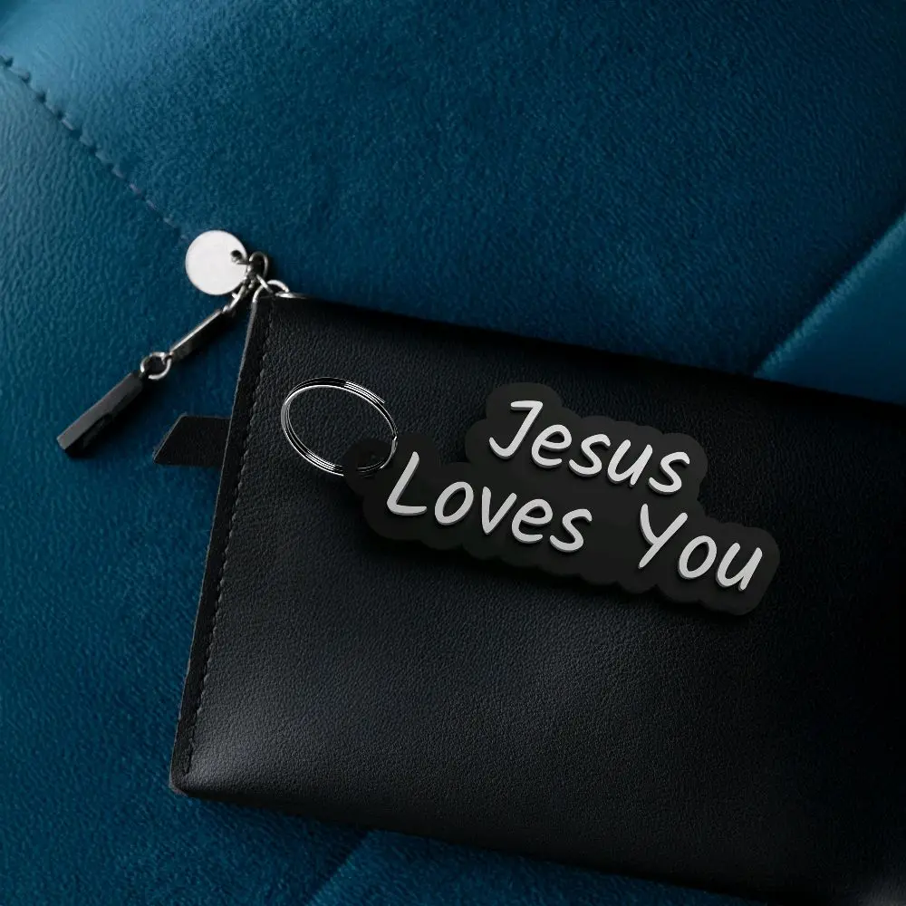 "Jesus Loves You" 3D printed keychain