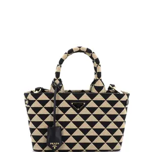Pre-owned PRADA Jacquard Tote Bags REBAG Symbole Tote Small by Rebag