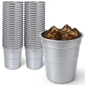 Stock Your Home 16oz Infinitely Recyclable Aluminum Cups (30 Pack) – Premium Disposable & Reusable Metal Cups, Durable Aluminum Drinkware for Events, Parties, and 4th of July Celebrations
