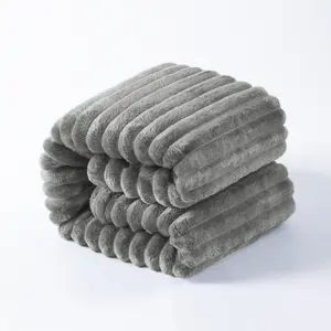 [Memorial Day Sale]NTBAY Striped Flannel Fleece Children's Toddler Blanket, Ultra, Soft, Cozy, Lightweight Flannel Fuzzy Blanket, Fluffy Warm Reversible Stripes Design, Ideal for Bed, Couch, Travel, Camping, All Seasons, Home Bedroom Decor, Gifts