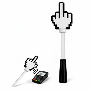 Funny Middle Finger Card Holder, Middle Finger Credit Card Holders, 3d Printed Tap-To-Pay Wands with Pixel Design, Fits Standard Bank Cards, Secure Card Locking Gag Gift for Friends Coworkers