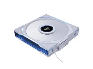 Lian Li UNI Fan TL - LCD Wireless 140 - Single Pack - 2.4 GHz Wireless Signal ARGB Fan Control - Dual-Zone Lighting - FDB - 140mm - LCD Display - Controller NOT Included & Required -White(14TLLCD1W1W)