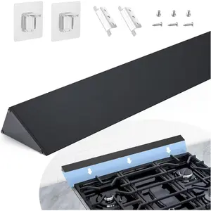 30" Slide-in Range Rear Filler Kit W10113901A, Stove Gap Universal Triangular Filler Strip, Cooktop Trim Kit Between Stove and Backsplash for  &  Brand, Durable , Black