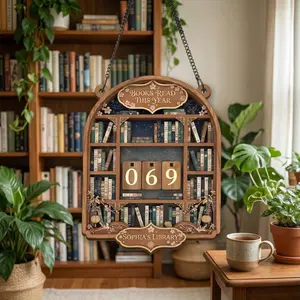 Vintage Book Tracker Sign, Personalized Reading Tracker, Library Decor, Book Lover Gift, Books Read This Year Counter, Reading Lover Gift