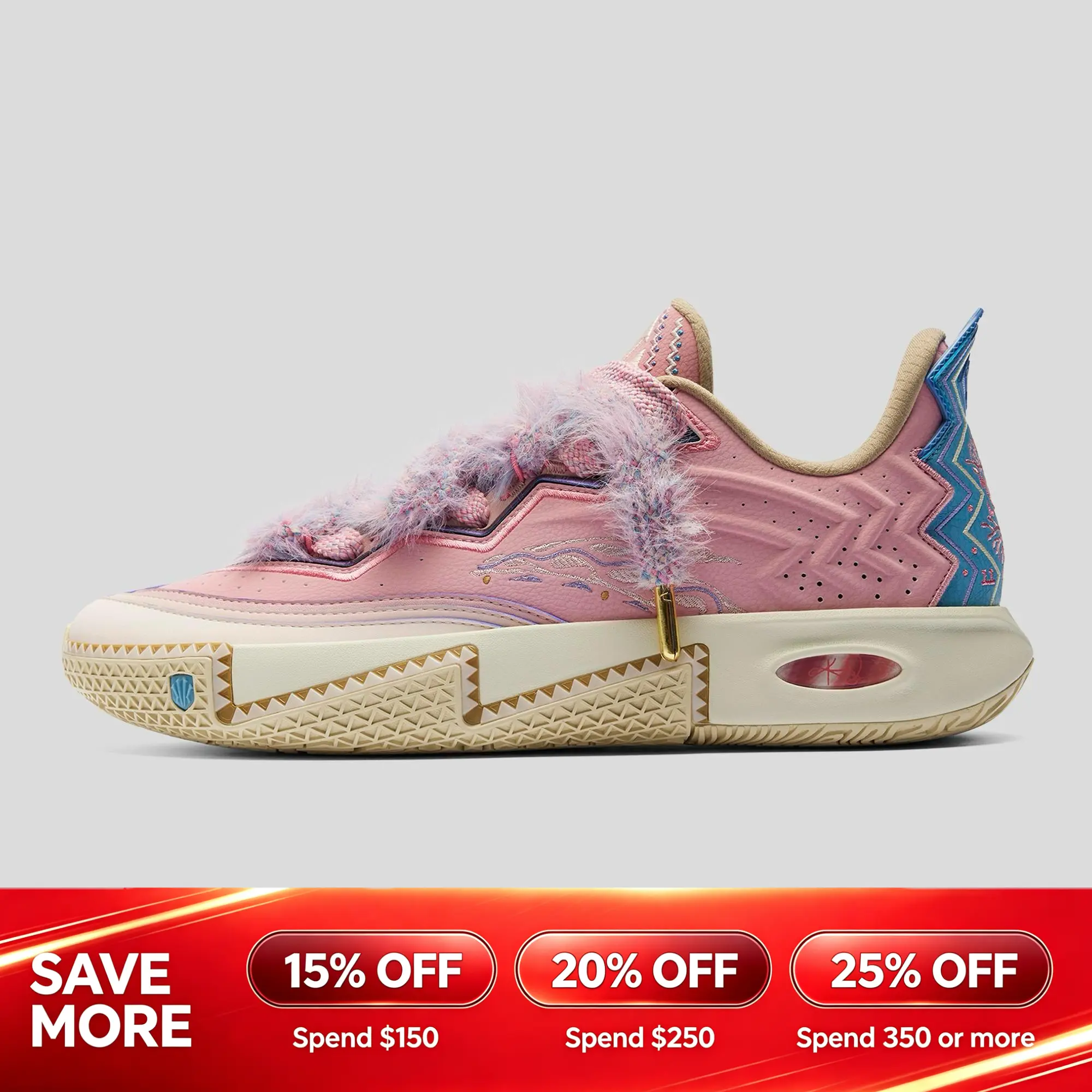 ANTA UNISEX KAI 2 Azurie Basketball Shoes Professional Anti-slip Pink Blue Sports Shoes