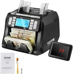 VEVOR Money Counter Machine, Bill Counter with Mixed Denomination, 2CIS, SN, UV, IR, MG, DD Counterfeit Detection, Multi Currency, Value Counting Cash Counter and Sorter, Printer EnabledVEVOR Super Brand Day
