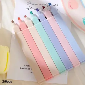 Random Color Highlighter Pen, Soft Tip Highlighter for DIY Journal Scrapbook Photo Album, Office School Stationery Supplies, School Supplies 2024, Office Accessories