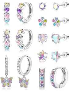 Hypoallergenic Earrings for Girls Women Stainless Steel Hoop Earrings for Sensitive Ears Screw Back Stud Earrings Set Cute Girls Toddler Earrings Kids Earrings Jewelry for Teen Girls Hoop Earring Sets Non Tarnish Jewelry Hypoallergenic Earrings Pack