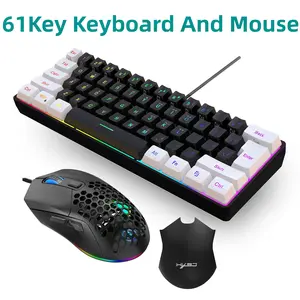 Compact RGB Led Backlit Keyboard & Gaming Mouse Set, Ambidextrous Design, Optical Sensor, Compatible with Ps4/PC/laptop/MAC, Gaming Accessory, Gaming Items, RGB Lighting Keyboard