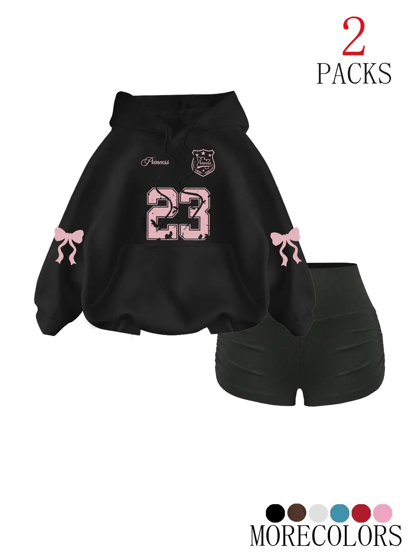 Women's Casual Long Sleeve Hoodie Set, Fitted Butt-Sculpting Pants, Soft Comfortable Fabric, Fashion Butterfly Letter, Daily Wear