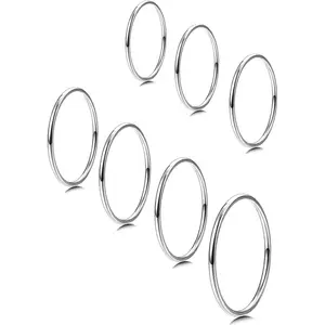 1mm Stainless Steel Stacking Rings for Women |   Thin 14K Gold Plated Band Rings |   Stackable Knuckle Rings Thumb Pinky Midi Rings |   Comfort-Fit Size 3/4/5/6/7/8/9