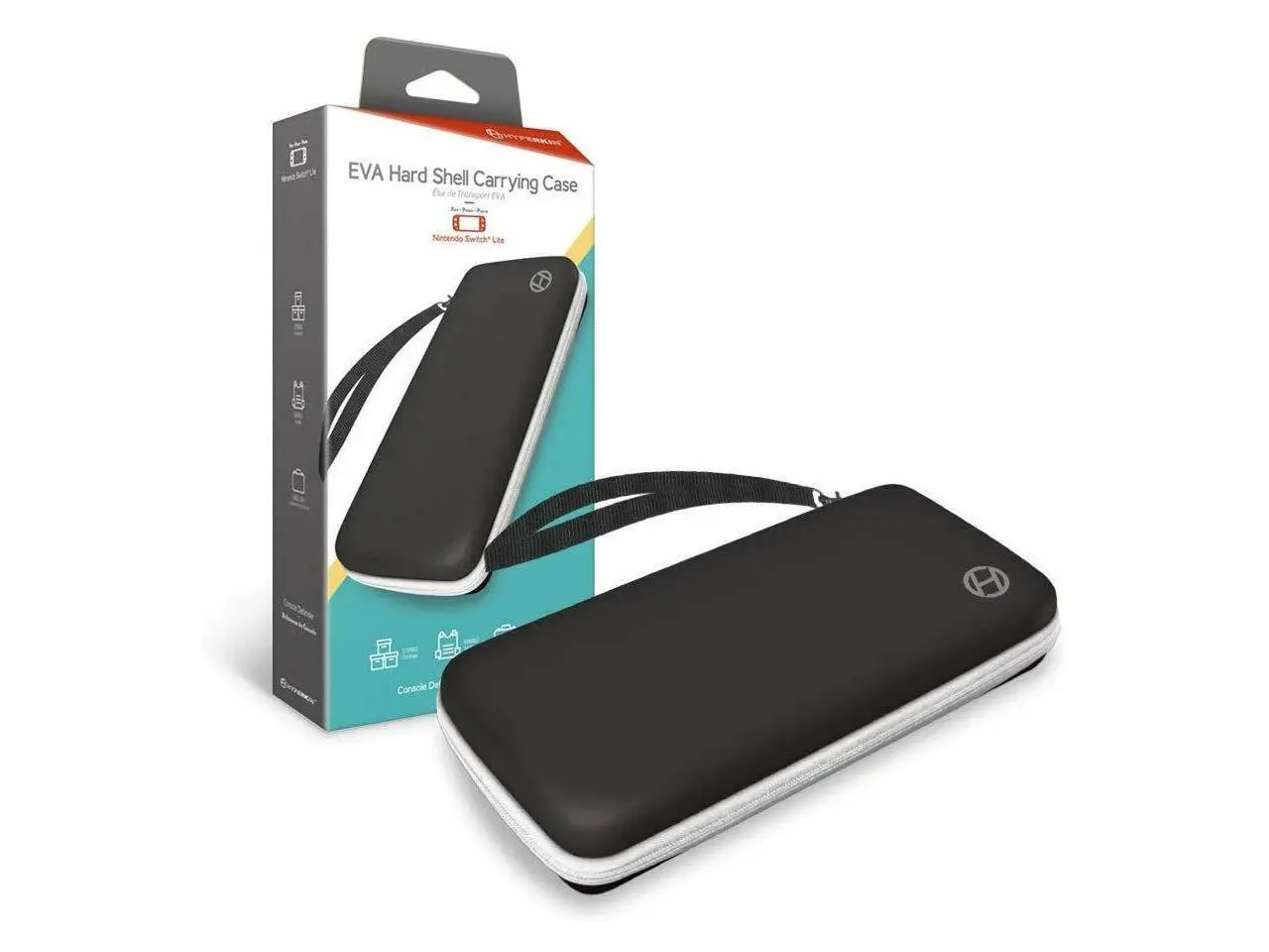 Hyperkin EVA Hard Shell Carrying Case for Nintendo Switch Lite - Black/White