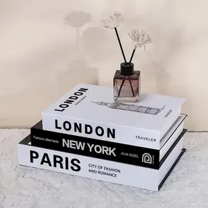 Luxury 3-Piece Replica Book Set, Non-Physical Paperboard Display Props, Modern Minimalist Home Decor, Living Room & Bedroom Setup