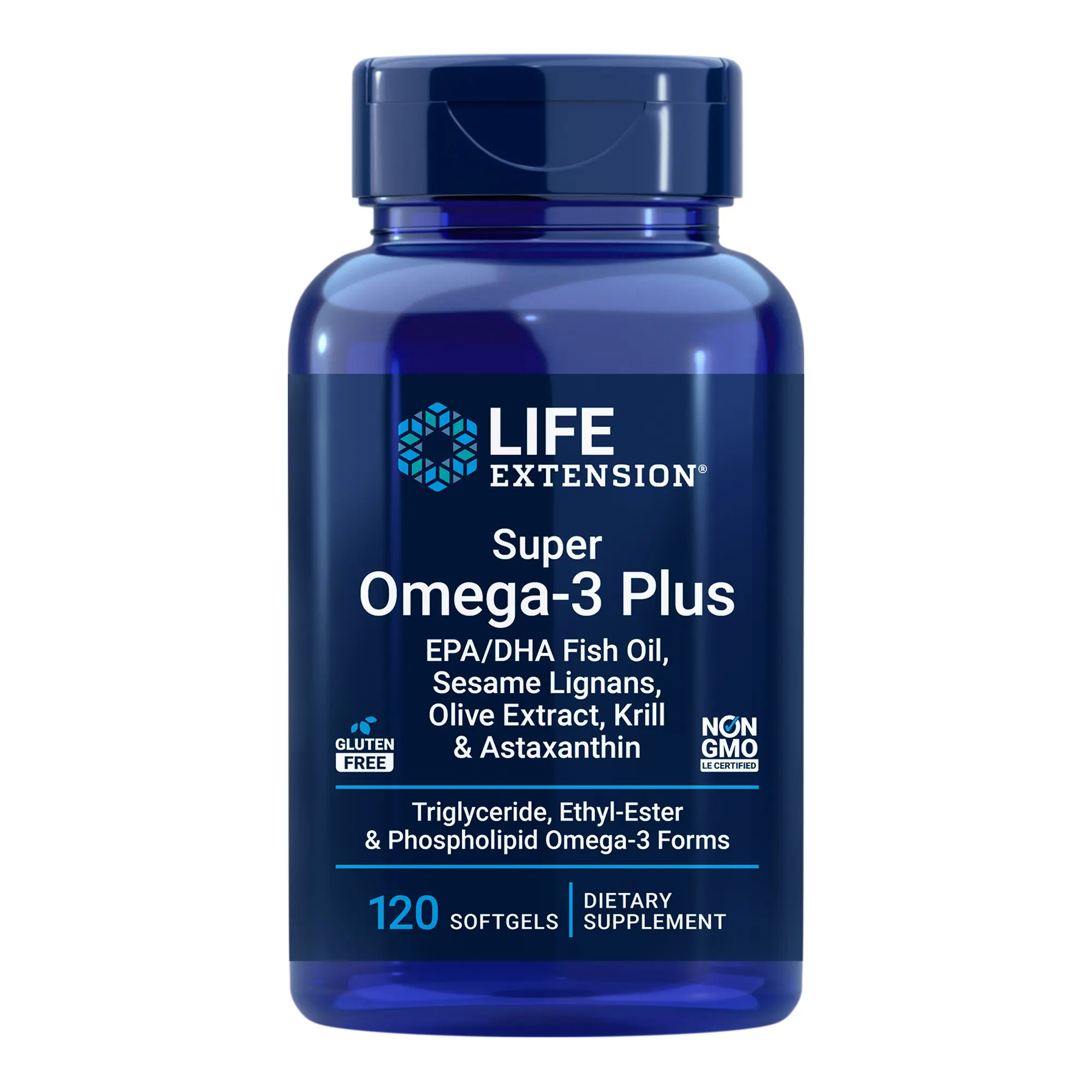 Life Extension Super Omega-3 Plus EPA/DHA Fish Oil, Sesame Lignans, Olive Extract, Krill & Astaxanthin 120 Softgels