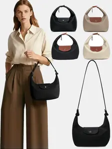 Fashion Crescent Bag Lightweight Durable Nylon Handbag with Adjustable Strap Satchel for Versatile Use in Multiple Colors Stylish Essential Companion