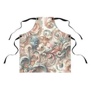 Artsy Pink Rococo Print Kitchen Apron | Vintage Elegant Cooking Apron | Stylish Durable Chef Apron