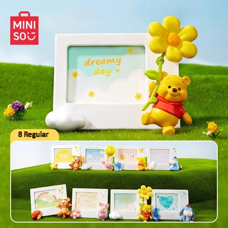 Disney Winnie the Pooh Polaroid Series Blind Box - 10cm PVC+Paper Magnetic Blind Pack, Cute Collectible Figurine, Desktop Ornament Photo Frame (for Kitchen Use)，Back To School