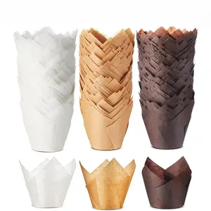 300Pack 2in Natural Tulip Cupcake Liners for Baking Cups Unbleached Parchment paper Tulip Muffin Liners, Cupcake Wrapper for Party, Christmas - Home Improvement.