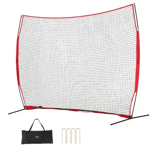 fathersdaygift VEVOR Barricade Backstop Net, 12x9 ft Ball Sports Barrier Netting, Portable Practice Equipment with Carry Bag, Protection Screen for Baseball Softball Lacrosse Soccer Hockey Training, for Backyard