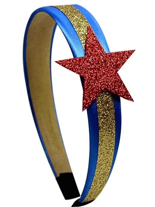 Handmade Wonder Woman Inspired Sparkling Star Costume Headband