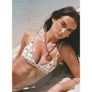 Juliette Bikini Top White / Red