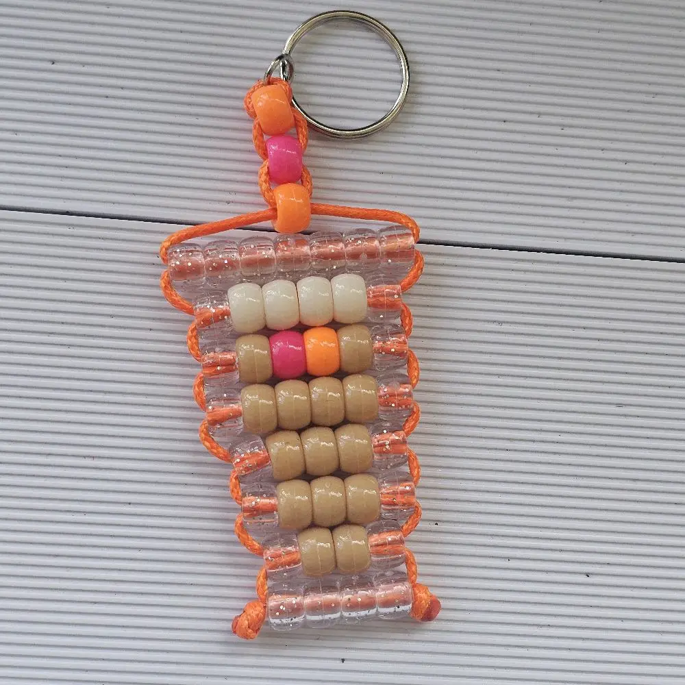 dunkin inspired coffee cup retro  Pony Bead Kandi Keychain, Handmade Stylish Practical Casual 80s-90s Nostalgic Trending Animal Fidget Accessory, Gifts  #mandimakesit