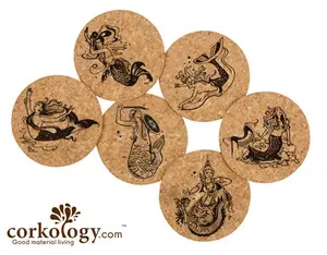 Corkology 379 Mermaids Cork Coaster Sets