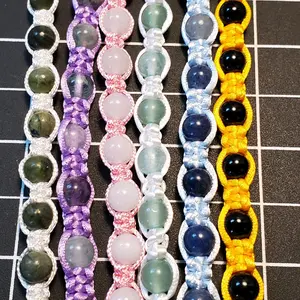 6mm Crystal Bead Macrame Bracelets