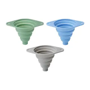 3-Pack Collapsible Silicone Kitchen Funnel Set, Portable Utensils, Space-Saving Kitchen Tool for Bottle Filling
