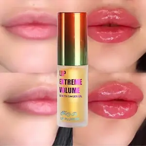 Long-Lasting Lip Oil Serum with Instant Volumizing & Plumping Effect, Extreme Lip Plumper, Glossy High-Shine Liquid Lip Balm for Fuller, Smoother Lips, Suitable for All Skin Types, Easy Application with Brush Tip or Dropper, Enhanced Liquid Formula