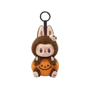Pop Mart Labubu Happy Halloween Party Series-Sitting Pumpkin Vinyl Plush Pendant