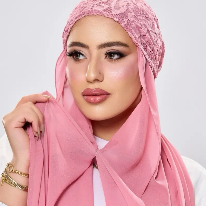 Lace Glow Magnetic Instant Hijab - Lightweight & Comfortable Design for Everyday Use