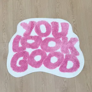 You Look Good Tufted Carpet, Non-Slip Bedroom Rug Pad, Decorative Area Rug, Fluffy Modern Rug, Soft Comfortable Absorbent Mat, Household Decorative Rug, Home Decor for Living Room & Office