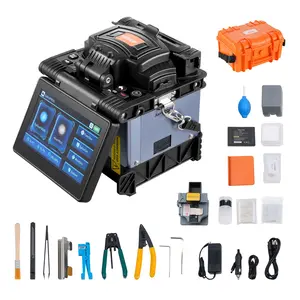 fathersdaygift VEVOR Fiber Fusion Splicer 6 Motors, Core Alignment Fiber Optic Splicer 6s Splicing 13s Heating, Fiber Splicer Machine with 5 Touch Screen, 3 in 1 Fiber Holder, 7800mAh Battery for SM MM DS NZDS
