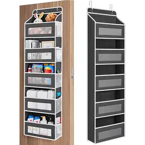 Over The Door Organizer Storage - Anti-Sag Reinforcement with Mesh Window - No Drilling - Large Capacity Multi-Layer - Waterproof Fabric - Versatile for Home Use