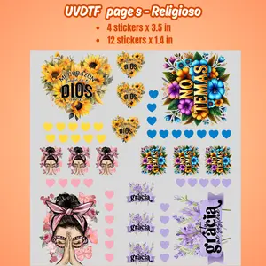 UV Sticker Decal Pages RELIGIOSO 16 Stickers - Adhesive UV Decals