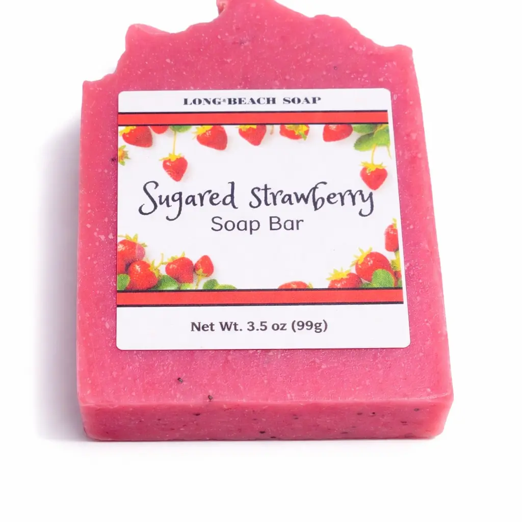 Sugared Strawberry cold process soap bar