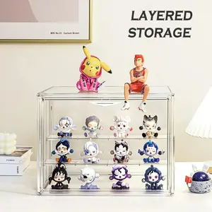 Blind Box Acrylic Display Box Clear Storage Showcase Organizer Rack Stackable for Toy Collectible Cosmetic Makeup Figure Shelf