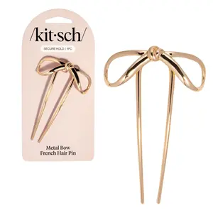 Kitsch Gold Bow French Hair Pin - Mini
